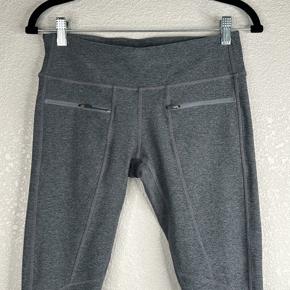 Mondetta Gray Space Dye Mid Rise Front Zipper Activewear Workout Leggings Size M - Picture 2 of 7